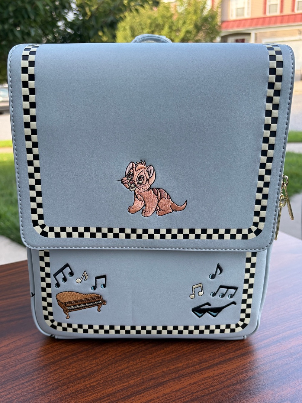 Disney Loungefly Oliver & Company Oliver Music Mini Backpack Checkered NWT